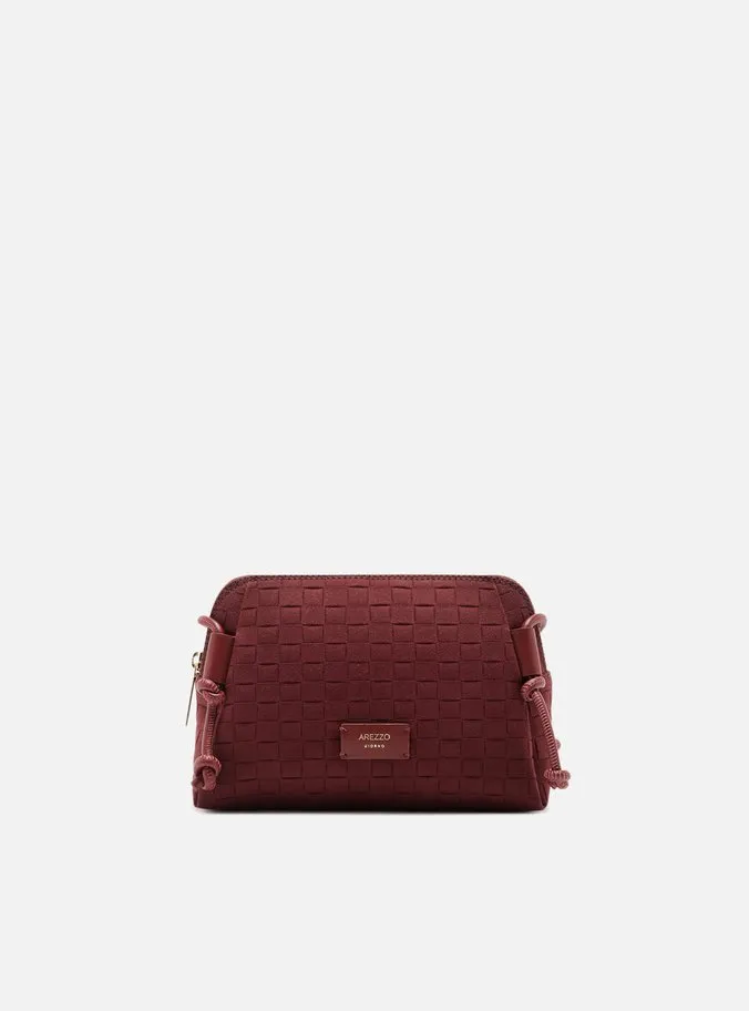 Bolsa Tiracolo Bordô Camurça Tressê Pequena