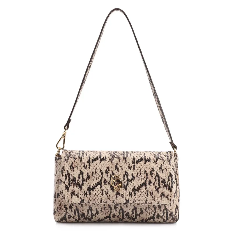 Bolsa De Ombro - Alt Python Bege/Preto
