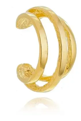 Fake Piercing Natally 3 Filetes lisos banhado em ouro 18k - Relikie Semijoias