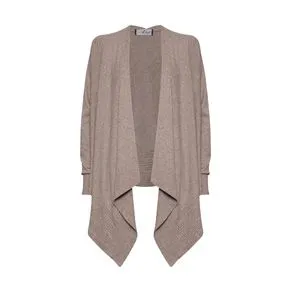 CARDIGAN FEMININO EM TRICOT COM PONTAS