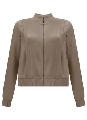 Jaqueta Feminina Bomber Com Zíper Em Moletom LUNENDER 69362