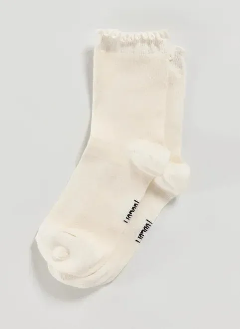 meia delicada off-white