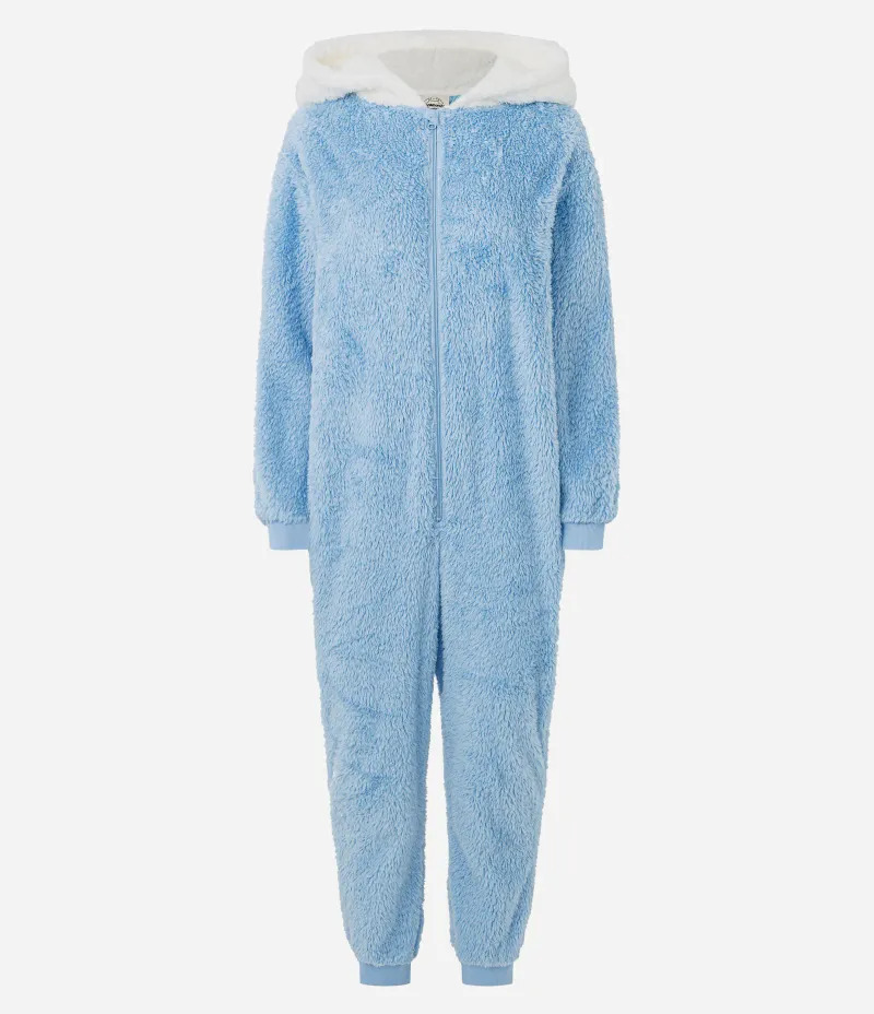 Macacão de Pijama em Fleece com Capuz Cinnamoroll Azul