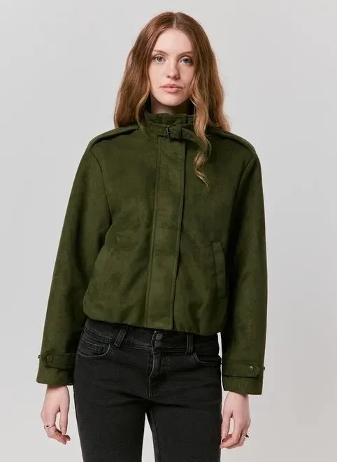 jaqueta oversized em suede