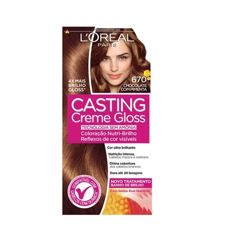 L'Oréal Paris Coloração Casting Creme Gloss Kit - 670 Chocolate com Pimenta Kit