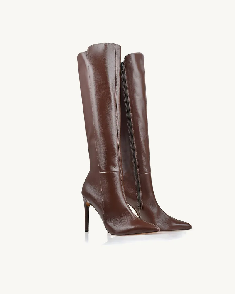 Bota Salto Alto Couro Brown