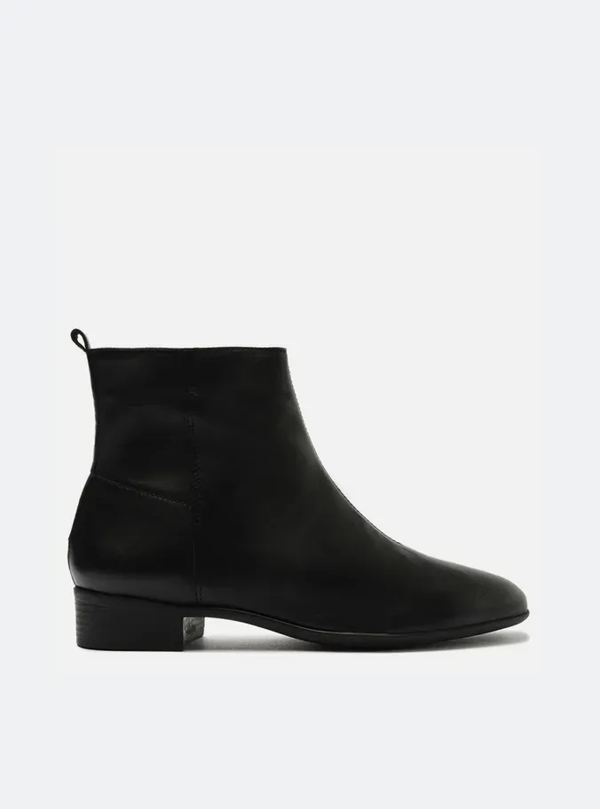 Bota Preta Cano Curto Salto Baixo Minimal