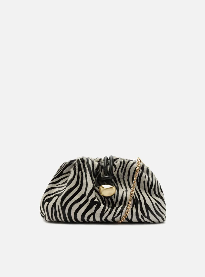 Bolsa Clutch Animal Print Couro Média Corrente