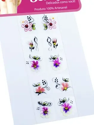 Kit 50 Adesivos para Unhas Arte Sedução, 100% Artesanal