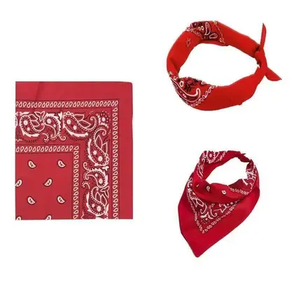 Bandana Faixa Lenço Cabelo Vermelho Poliéster Fantasia - Blook