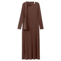 Vestido Chá De Mangas Longas Com Faixa