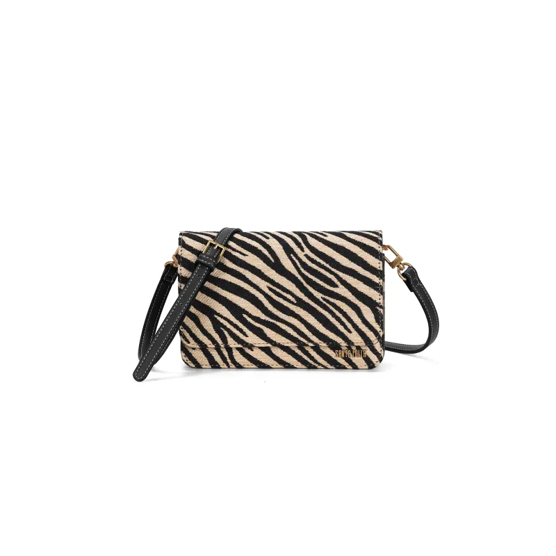 Bolsa Pequena Tramado Animal Print Zebra Transversal