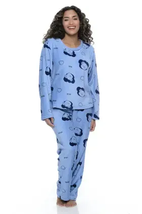 Pijama Feminino Adulto Promoção Ultra Soft Manga Longa - Tere