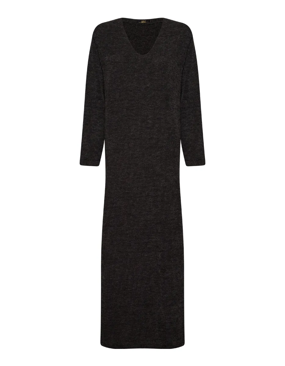 VESTIDO LONGO MALHA TRICOT MANGA LONGA