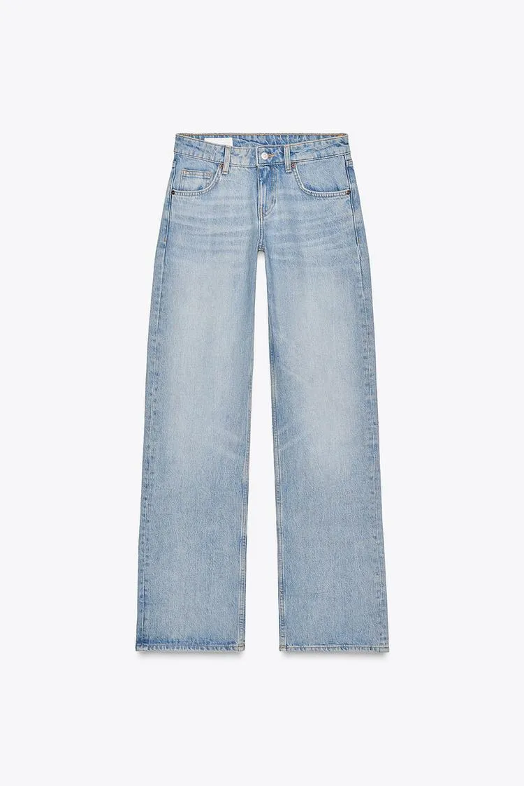 JEANS TRF PERNA LARGA CINTURA BAIXA