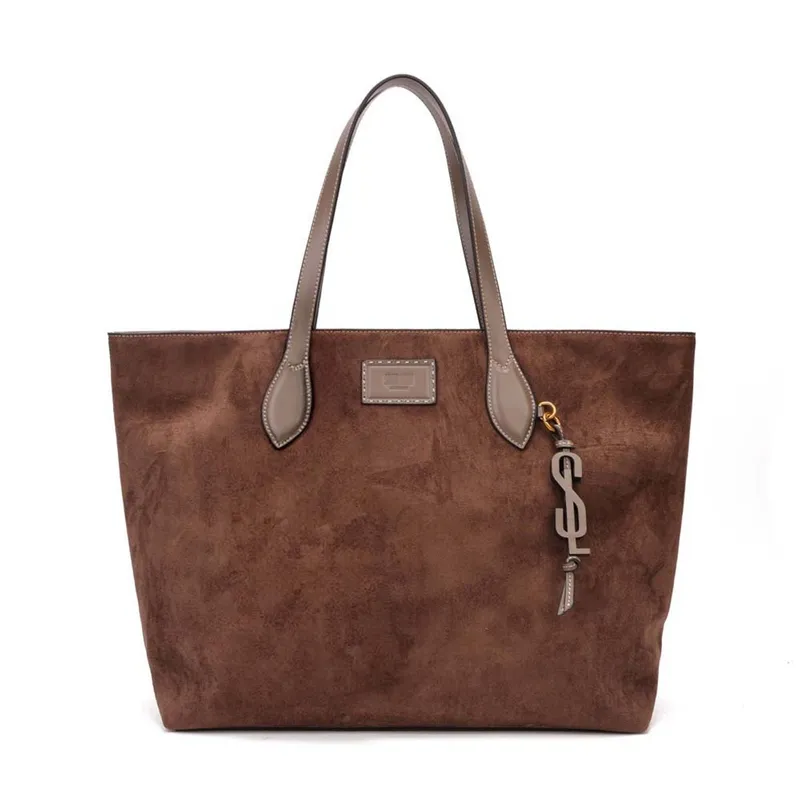 Bolsa Shopper Camurça Marrom