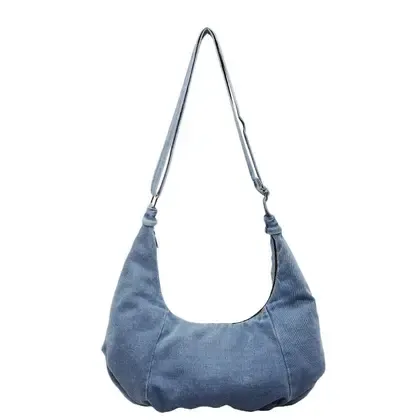 Bolsa Hobo, estilo coreano, jeans retrô, de grande capacidade, 35x13x29cm - Yiweisai