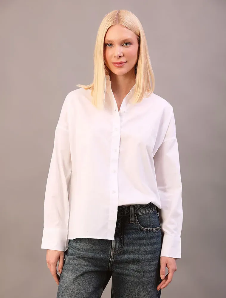 Camisa Feminina Com Bordado Calvin Klein Jeans Branco