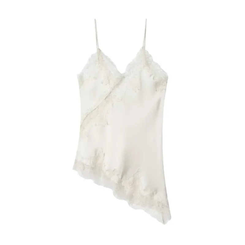 Novas Roupas Femininas , Vestido Assimétrico De Renda Simples Estilo Europeu E Americano 5919200