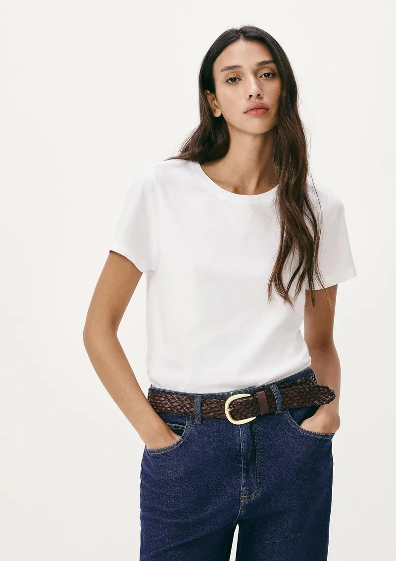 Camiseta Básica Feminina Slim World - Branco