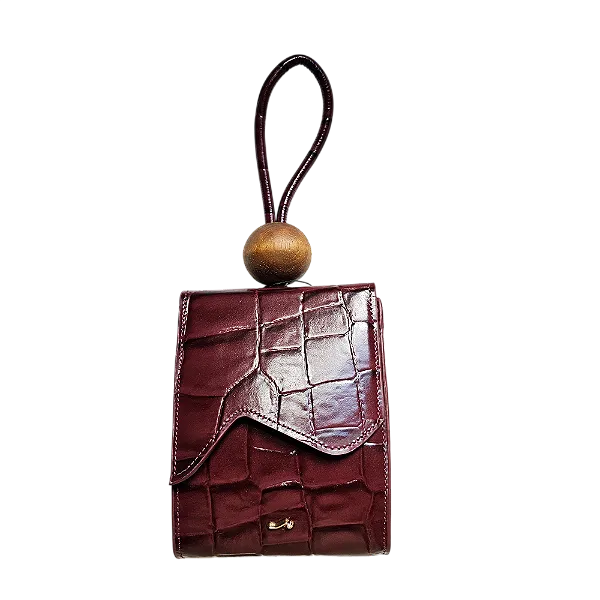 Bolsa OYÁ orvalho maxi croco vinho