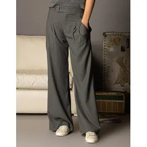 CALÇA FEMININA PANTALONA ALFAIATARIA PREGAS
