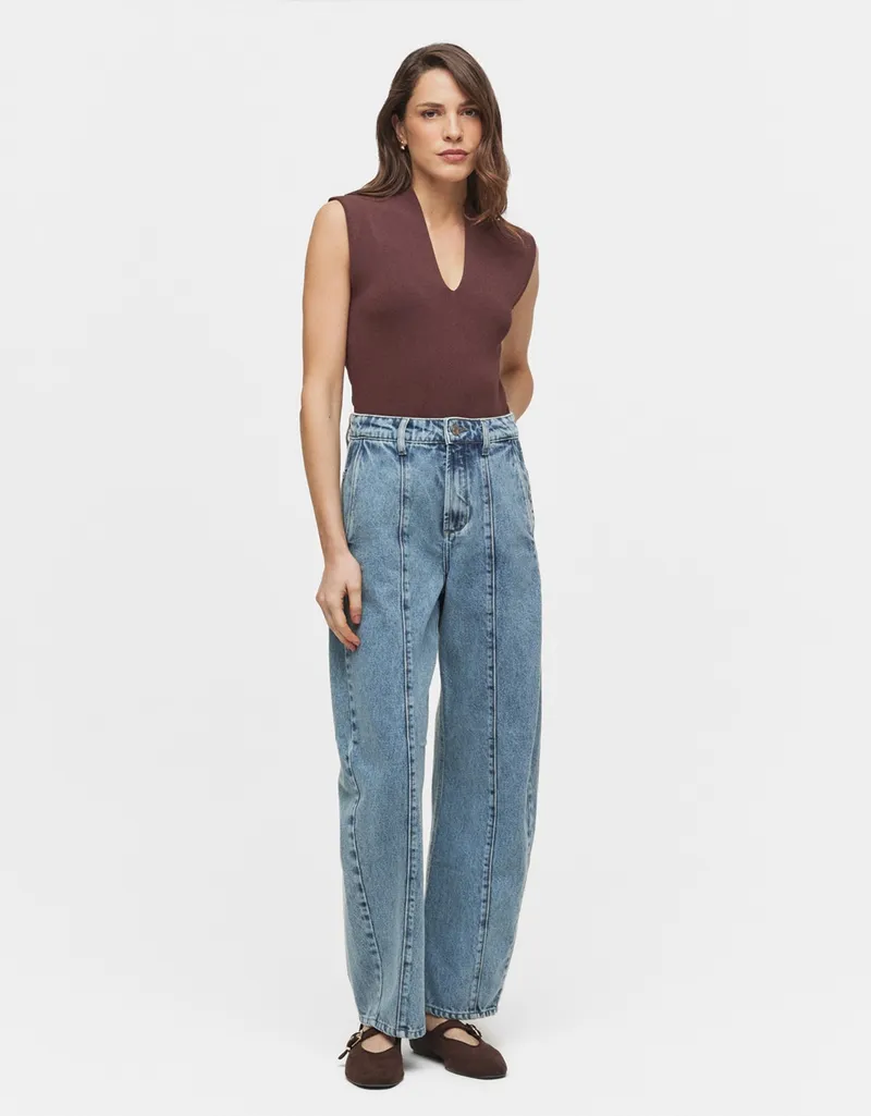 Calça Jeans Baggy Marmorizada