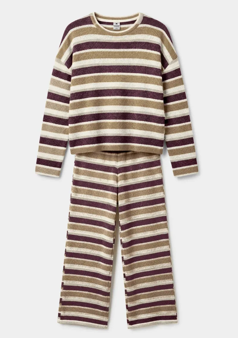 Pijama Feminino Longo Em Tricô Fio Tinto - Vinho