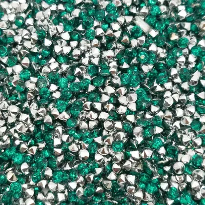 Colagem Redondo Strass Acrílico Verde Transparente 2mm 8000pçs 48g - Macall