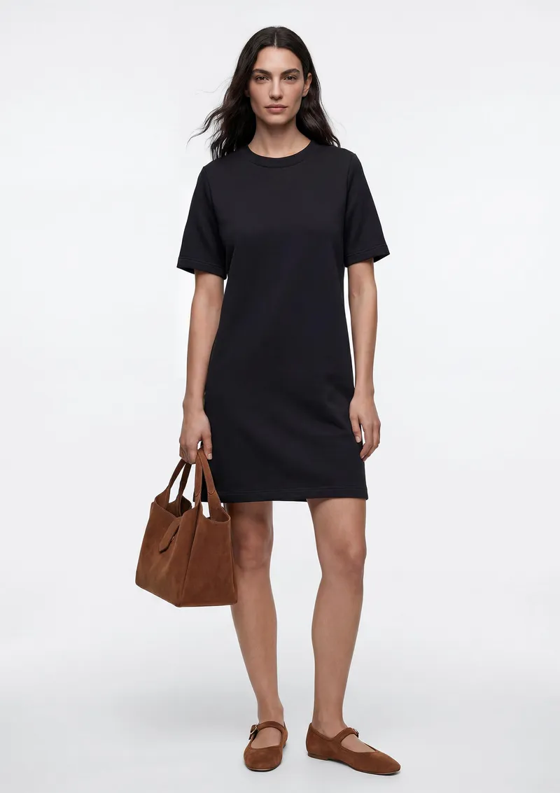 Vestido Curto Em Tricô - Preto