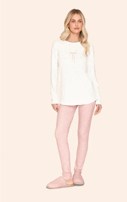 Pijama Legging Feminino Poá Lovely