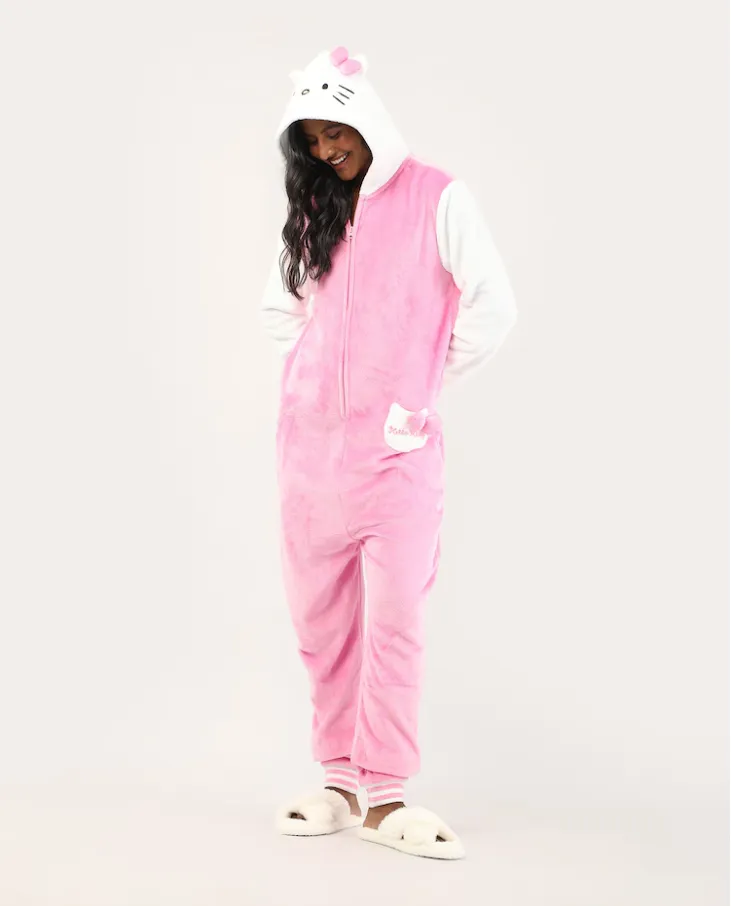 Pijama macacão feminino Hello Kitty - Rosa | FANLAB