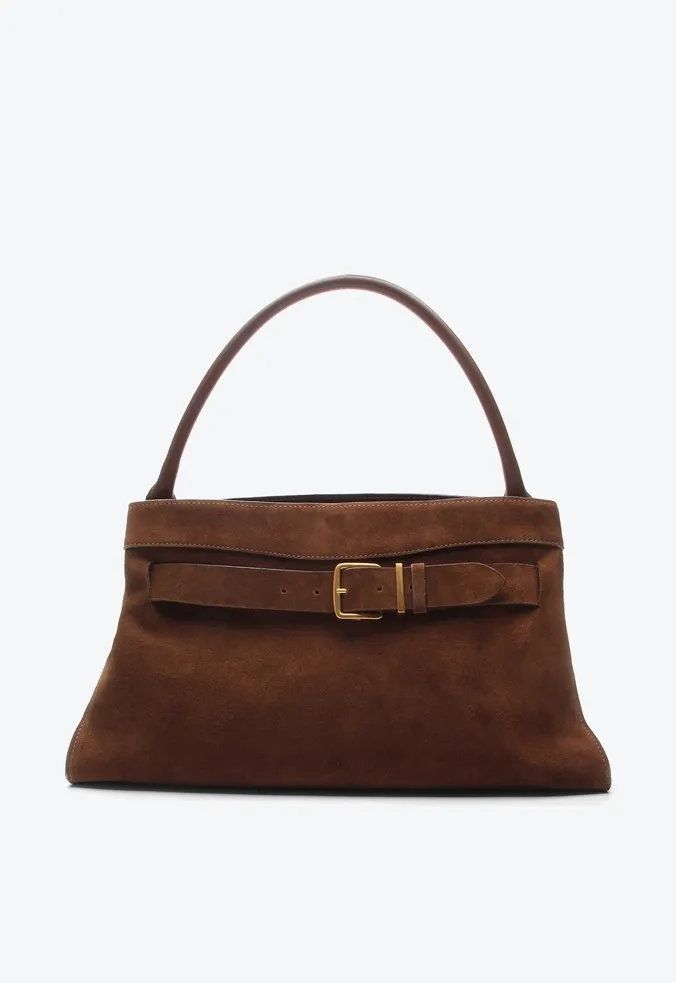 Bolsa Tote Kiara Grande Marrom Camurça