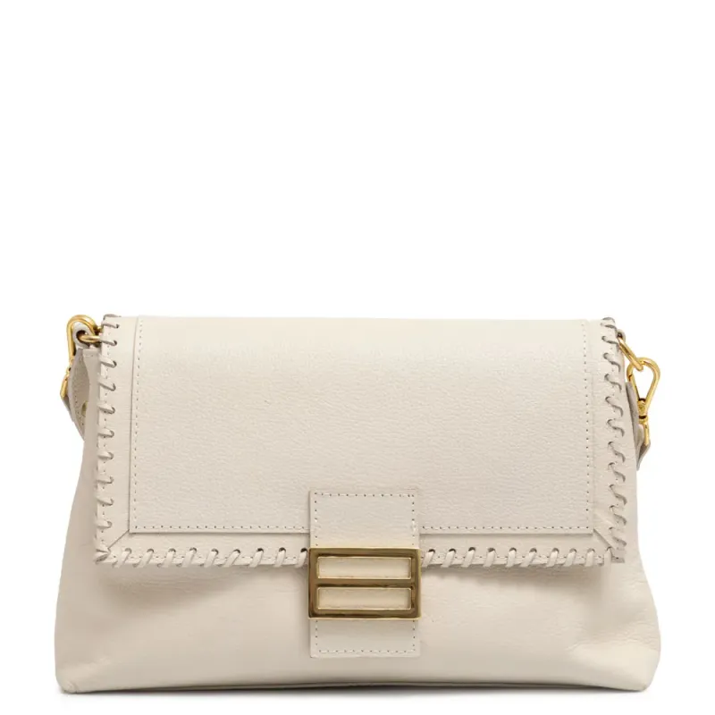 Bolsa Couro Enfeite Off White