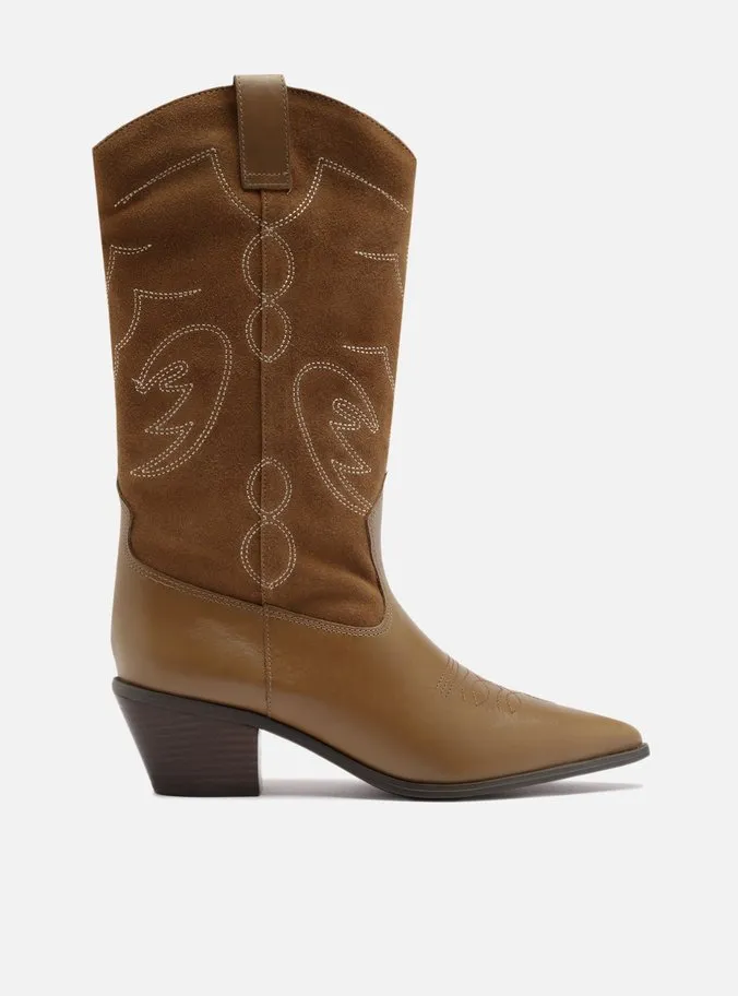 Bota Marrom Cano Longo Western