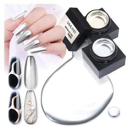 Conjunto de esmaltes em gel SAVILAND Metallic Silver & Gold 10mL x2