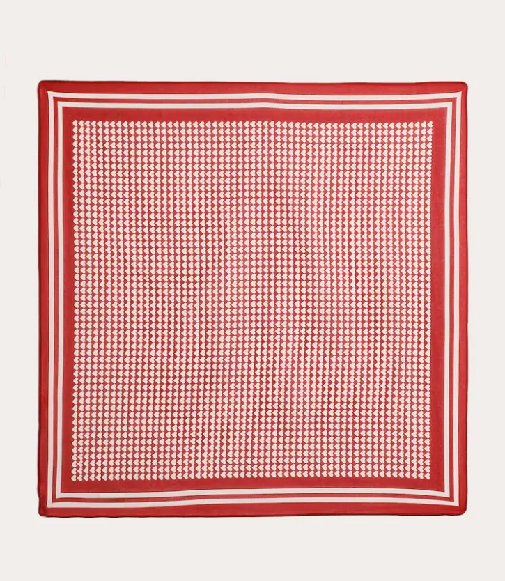 Lenço feminino bandana corações - Vermelho Terracota