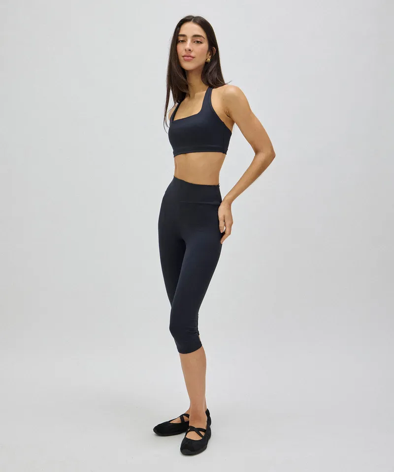 calça capri legging feminina cool touch preta
