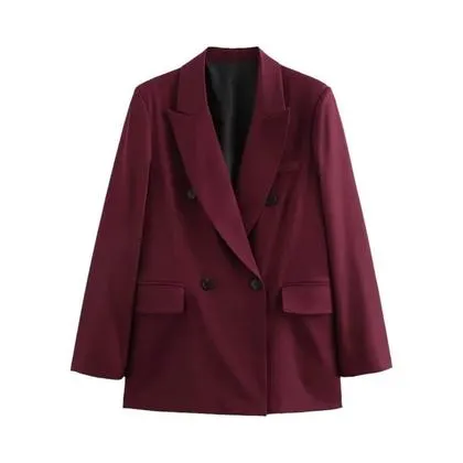 Blazer Feminino Oversized De Manga Longa, Estilo Vintage Para Escritório, Moda 2025 - MUJER