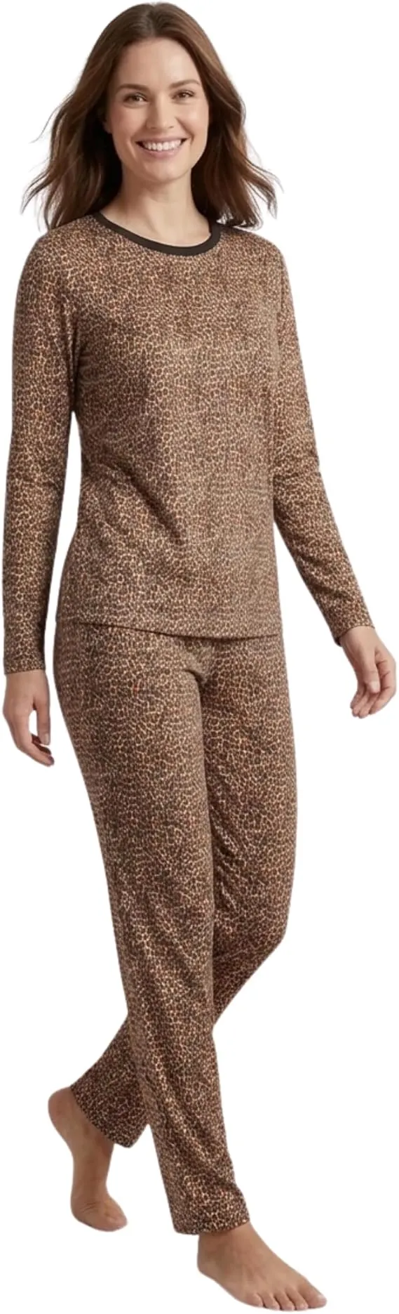 Pijama Feminino Inverno Manga Longa Térmico Ultramacio Malha Premium Conjunto Calça Longa P M G GG