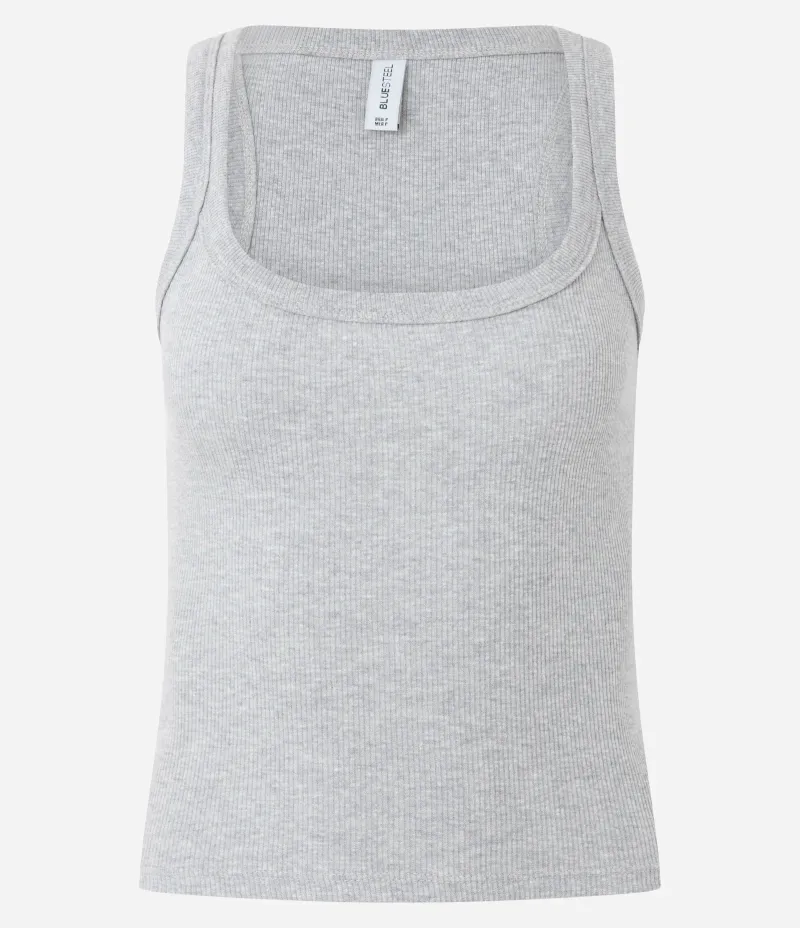 Blusa Regata em Ribana Cinza