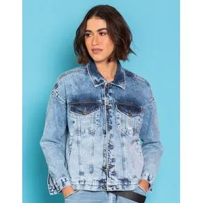 JAQUETA FEMININA JEANS DESTROYED