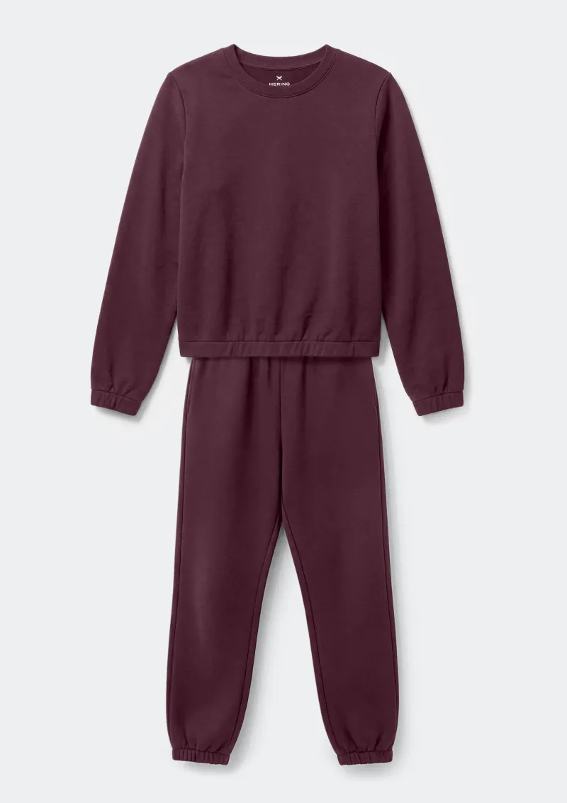 Pijama Feminino Longo Em Moletinho - Vinho