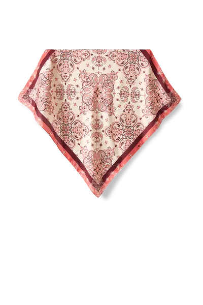 Lenço Bandana bege em cetim de poliéster | 50x50cm
