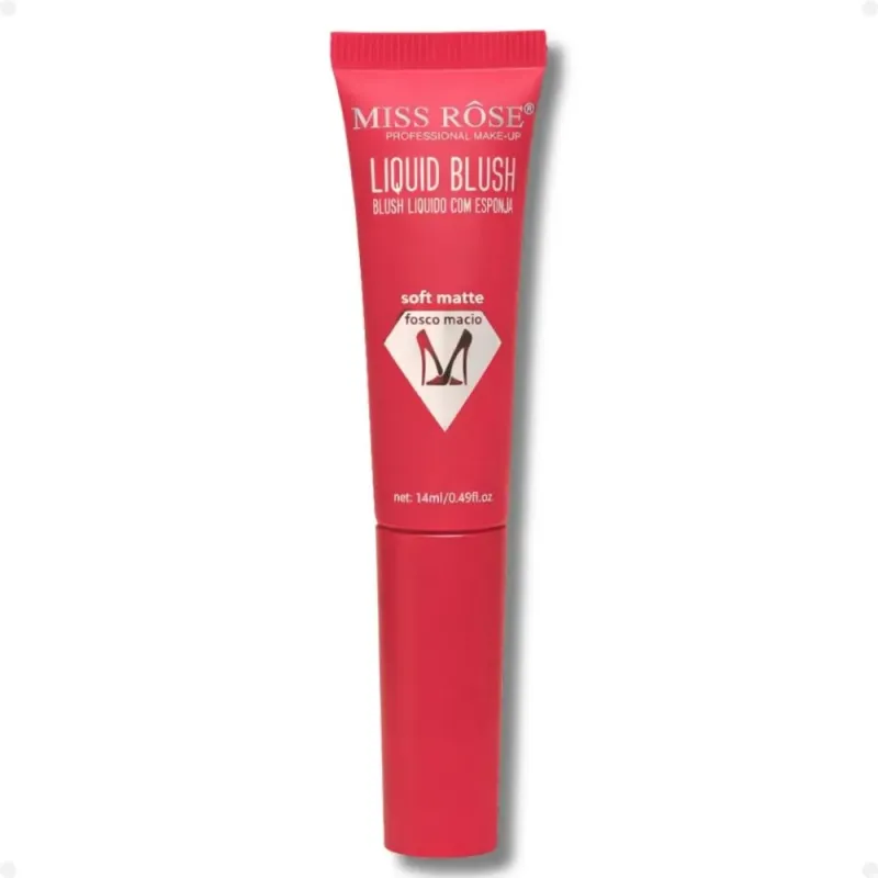 Blush Líquido Com Esponja Miss Rôse Fosco Macio 02 14ml