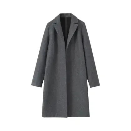 Trench Coat Feminino Vintage Longo - Decote em V, Manga Comprida e Estilo Chique