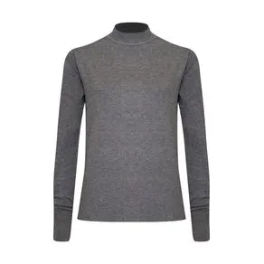 TRICOT FEMININO COM GOLA E ABERTURA LATERAL