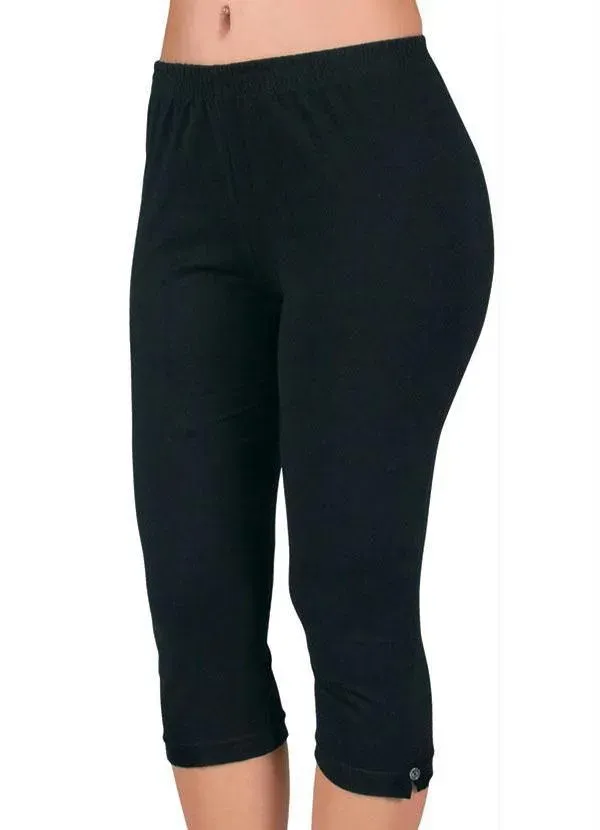 Calça Corsário em Cotton Preta
