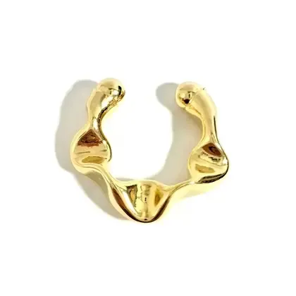 Brinco Piercing Fake Tubo Torcido Banhado a Ouro - Cassie Semijoias
