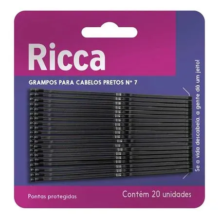 Ricca Grampo Para Cabelo Preto Nº 7 1Un